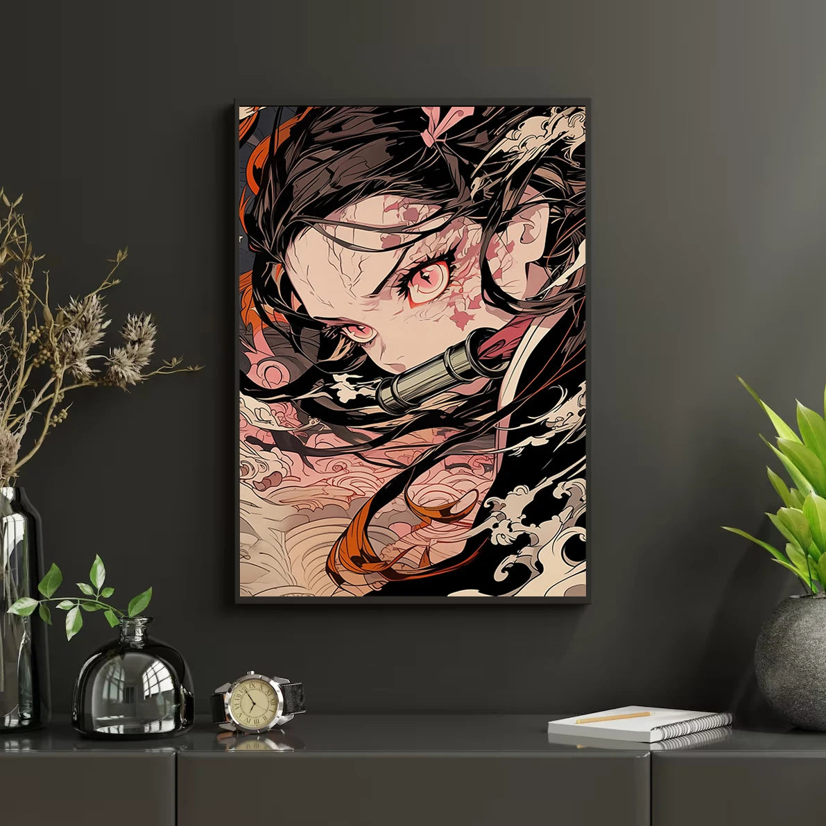 Self-Adhesive Poster D- Corps Tanjiro Anime Wallpaper Figures HD Decor Kyojuro Rengoku Gyomei Himejima Home Kid Gift