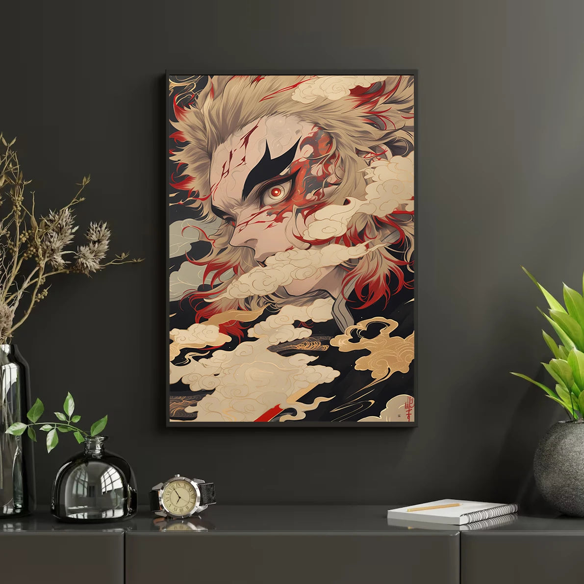 Self-Adhesive Poster D- Corps Tanjiro Anime Wallpaper Figures HD Decor Kyojuro Rengoku Gyomei Himejima Home Kid Gift