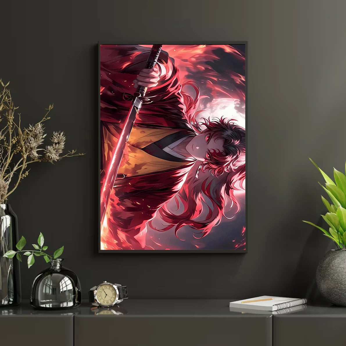Self-Adhesive Poster D- Corps Tanjiro Anime Wallpaper Figures HD Decor Kyojuro Rengoku Gyomei Himejima Home Kid Gift