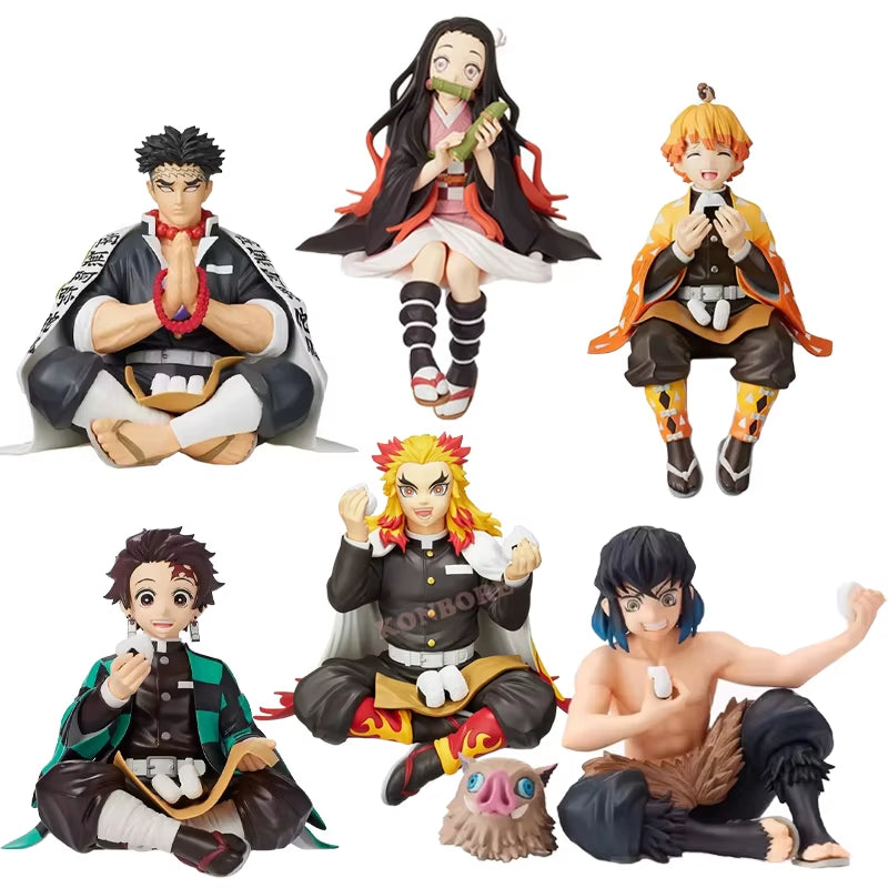 10Cm Demon Slayer: Kimetsu No Yaiba Anime Figure Nezuko Kamado/Zenitsu Agatsuma Action Figure Collection Model Doll Toys Gifts