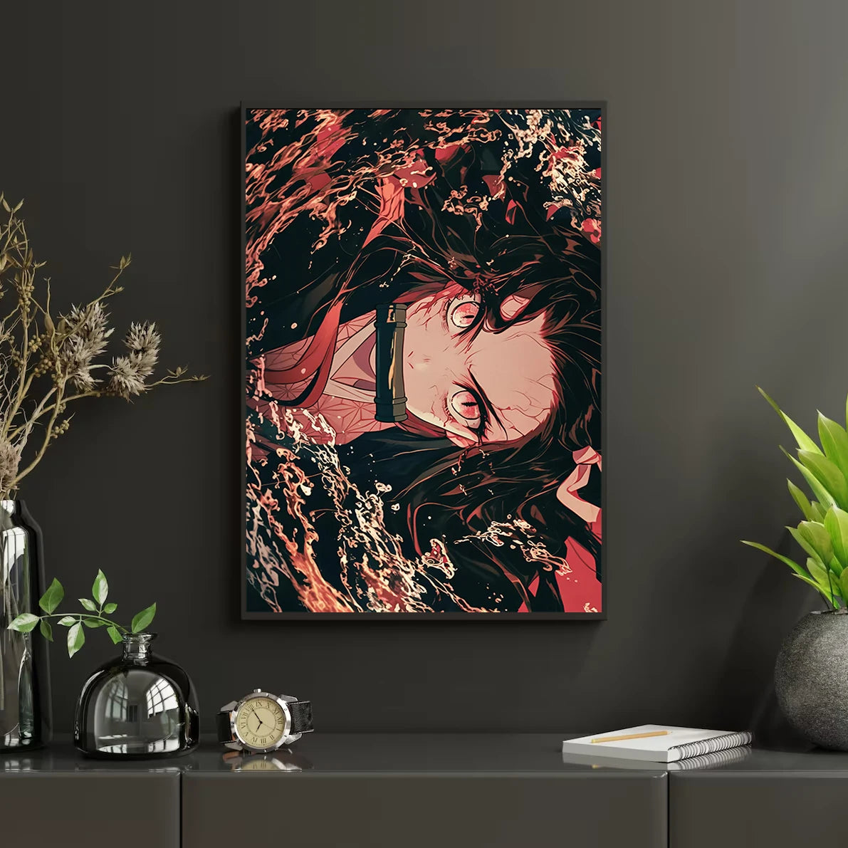 Self-Adhesive Poster D- Corps Tanjiro Anime Wallpaper Figures HD Decor Kyojuro Rengoku Gyomei Himejima Home Kid Gift