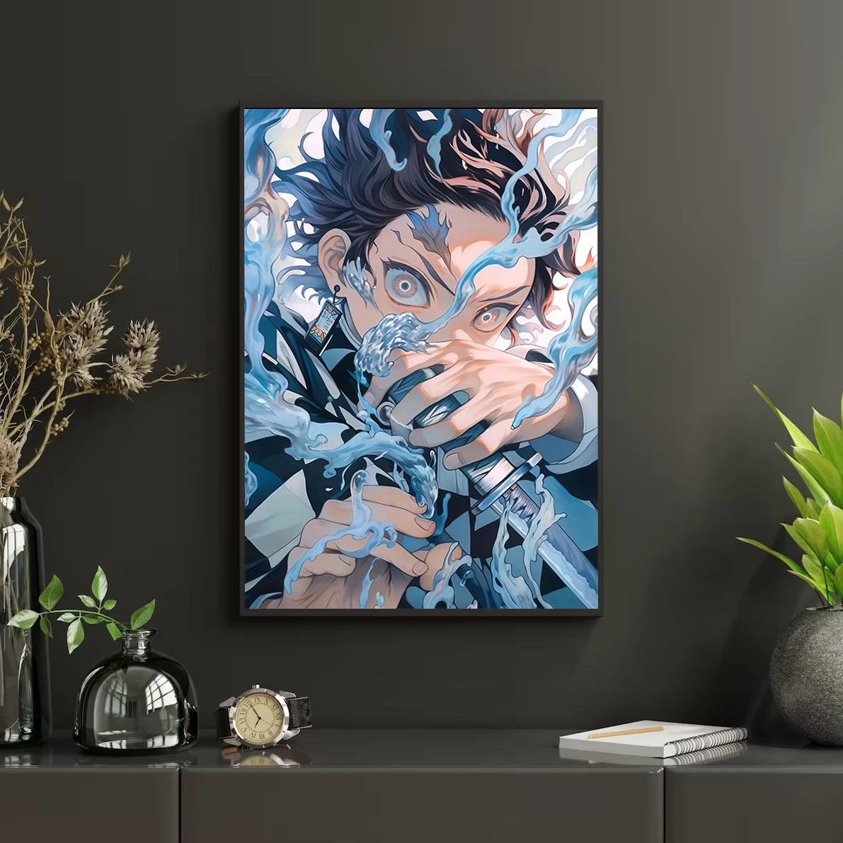 Self-Adhesive Poster D- Corps Tanjiro Anime Wallpaper Figures HD Decor Kyojuro Rengoku Gyomei Himejima Home Kid Gift