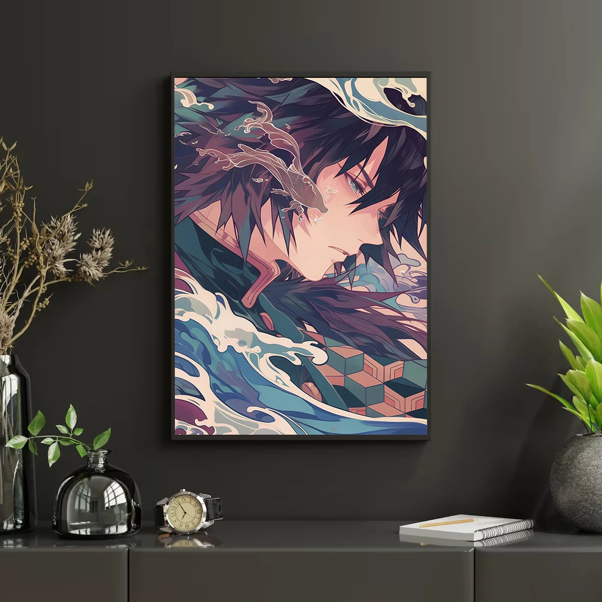 Self-Adhesive Poster D- Corps Tanjiro Anime Wallpaper Figures HD Decor Kyojuro Rengoku Gyomei Himejima Home Kid Gift