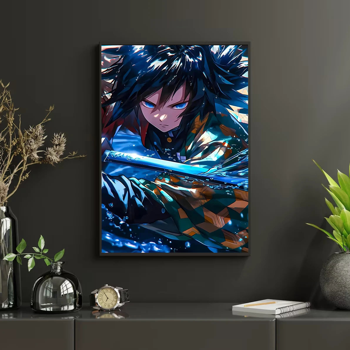 Self-Adhesive Poster D- Corps Tanjiro Anime Wallpaper Figures HD Decor Kyojuro Rengoku Gyomei Himejima Home Kid Gift