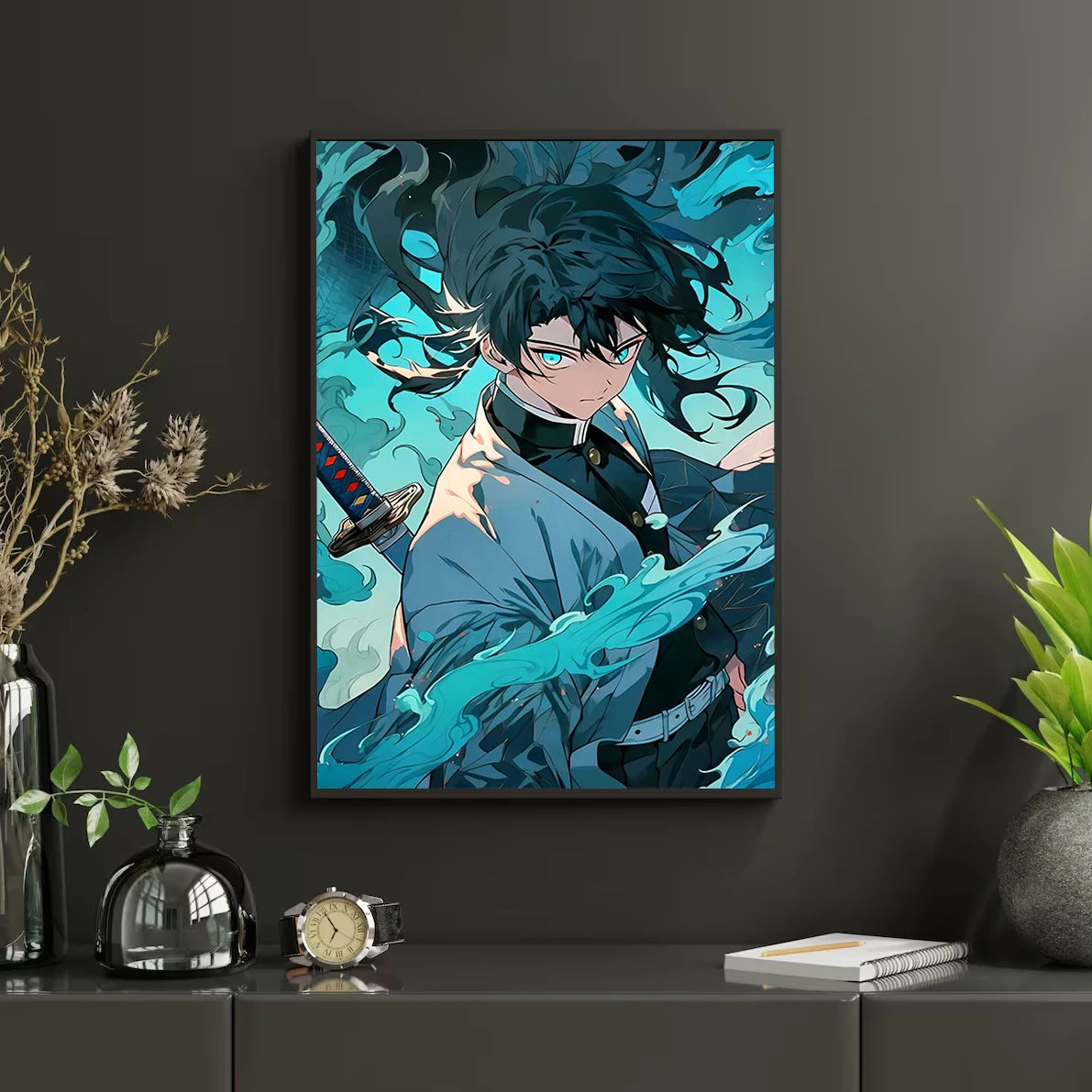 Self-Adhesive Poster D- Corps Tanjiro Anime Wallpaper Figures HD Decor Kyojuro Rengoku Gyomei Himejima Home Kid Gift