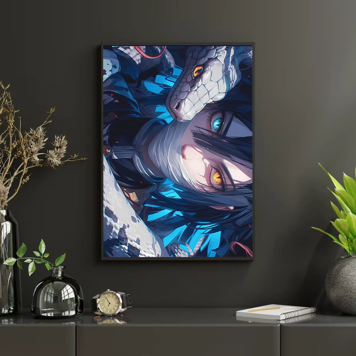 Self-Adhesive Poster D- Corps Tanjiro Anime Wallpaper Figures HD Decor Kyojuro Rengoku Gyomei Himejima Home Kid Gift