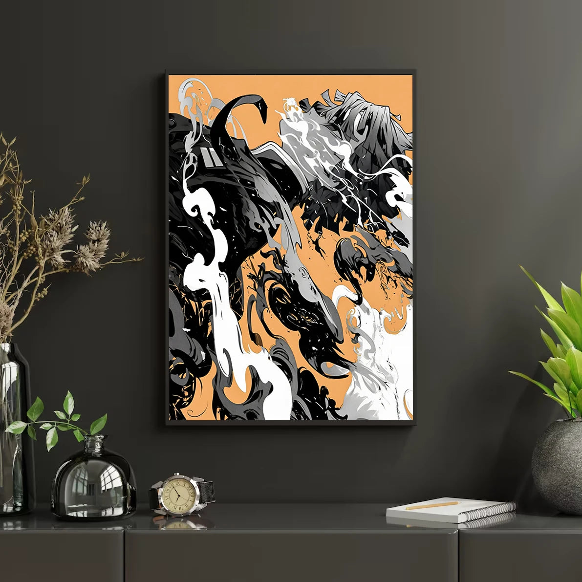 Self-Adhesive Poster D- Corps Tanjiro Anime Wallpaper Figures HD Decor Kyojuro Rengoku Gyomei Himejima Home Kid Gift