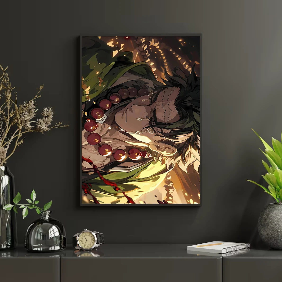 Self-Adhesive Poster D- Corps Tanjiro Anime Wallpaper Figures HD Decor Kyojuro Rengoku Gyomei Himejima Home Kid Gift