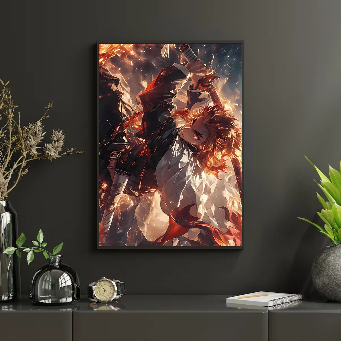 Self-Adhesive Poster D- Corps Tanjiro Anime Wallpaper Figures HD Decor Kyojuro Rengoku Gyomei Himejima Home Kid Gift