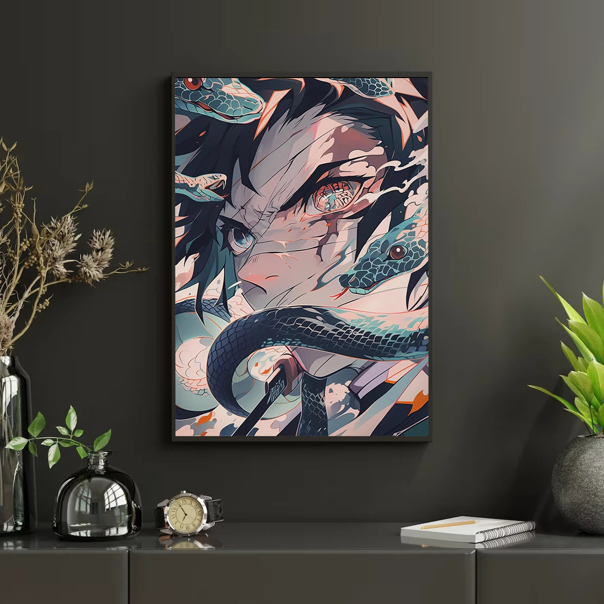 Self-Adhesive Poster D- Corps Tanjiro Anime Wallpaper Figures HD Decor Kyojuro Rengoku Gyomei Himejima Home Kid Gift